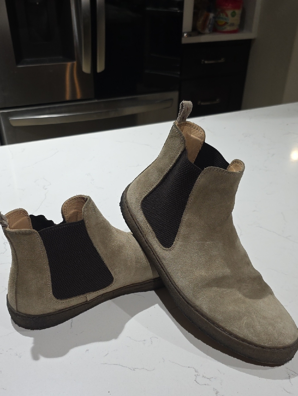 Astorflex Men's Suede Chelsea Boots in Taupe Size 43 Made In Italy.